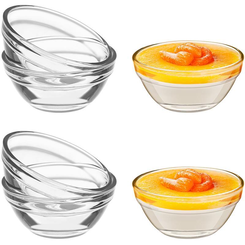 6 Buah Mangkuk Puding Kaca Cangkir Jelly Mangkuk Kaca Bening Kecil Wadah Makanan Penutup Mangkuk Per