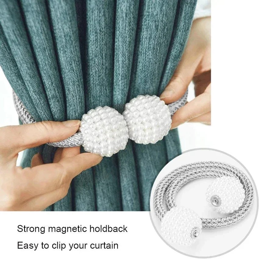New Pearl Magnetic Curtain Clip Curtain Holders Tie Back Buckle Clips Hanging Ball Buckle Tie Back