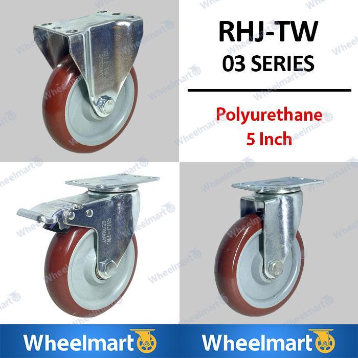 Roda Troli PU (Polyurethane) RHJ-TW 03 Series - 5 Inch