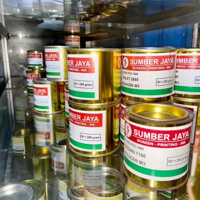 PROMO CAT SABLON SUMBER JAYA PVC 200gr KERTAS Tinta Pewarna High Gloss Vinyl