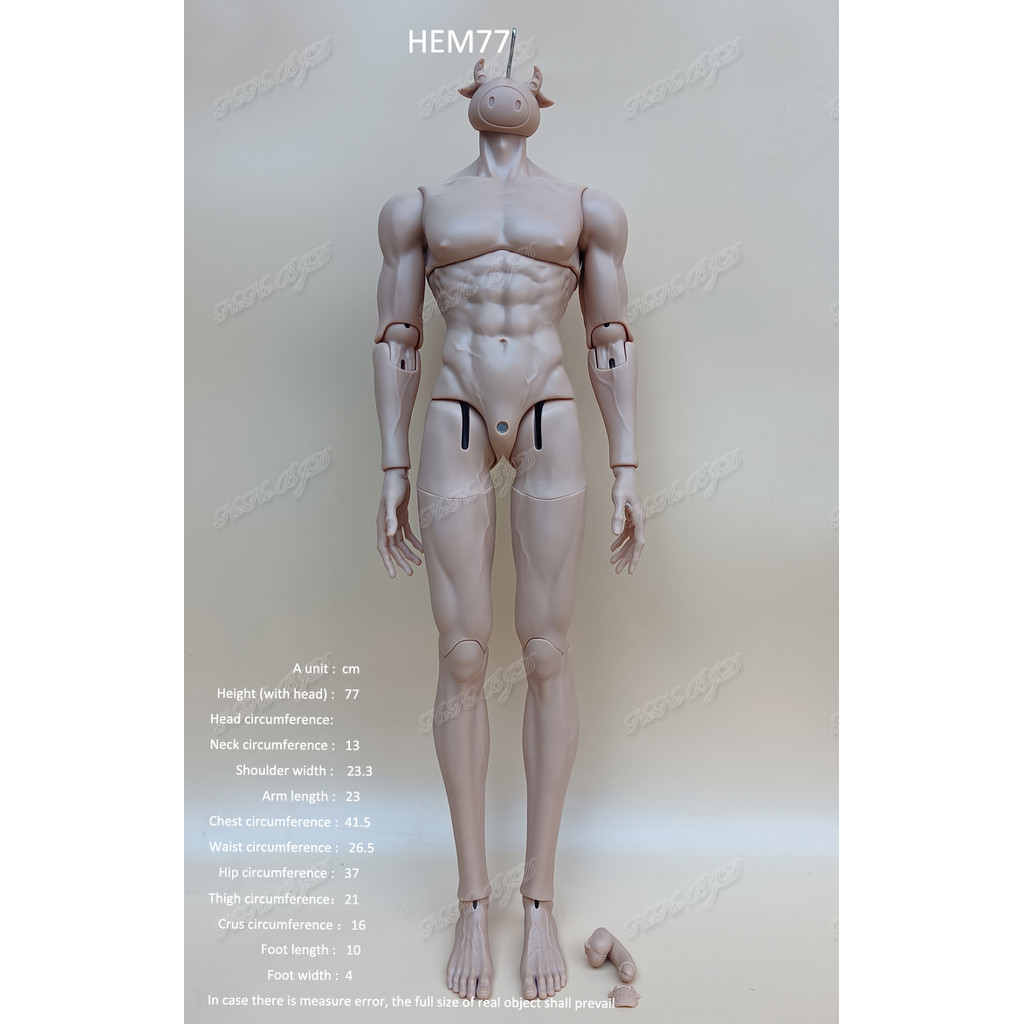 Hehe Bjd 1/3 Bjd Male Body 75Cm (Just Body Only, Without Head ) Resin Figures