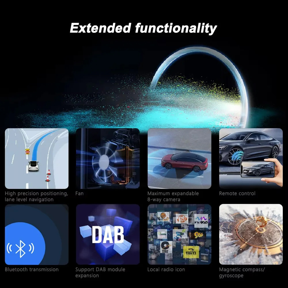 TS18 TS20 TS10 7870 Universal 9 10 Inch QLED 2K Screen Android 13 Car Radio Multimedia Video Player