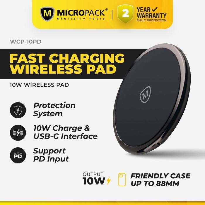 Wireless Charger Pad Micropack Fast Charging Adapter Biru - (WCP-10PD)