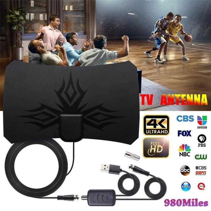 Antene Tv Digital Led Dengan Penguat Sinyal Amplifier Booster Analog Populer