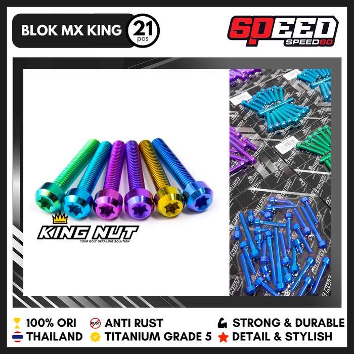 Laris Baut Titanium Blok Mx King Grade 5 King Nut Terlaris