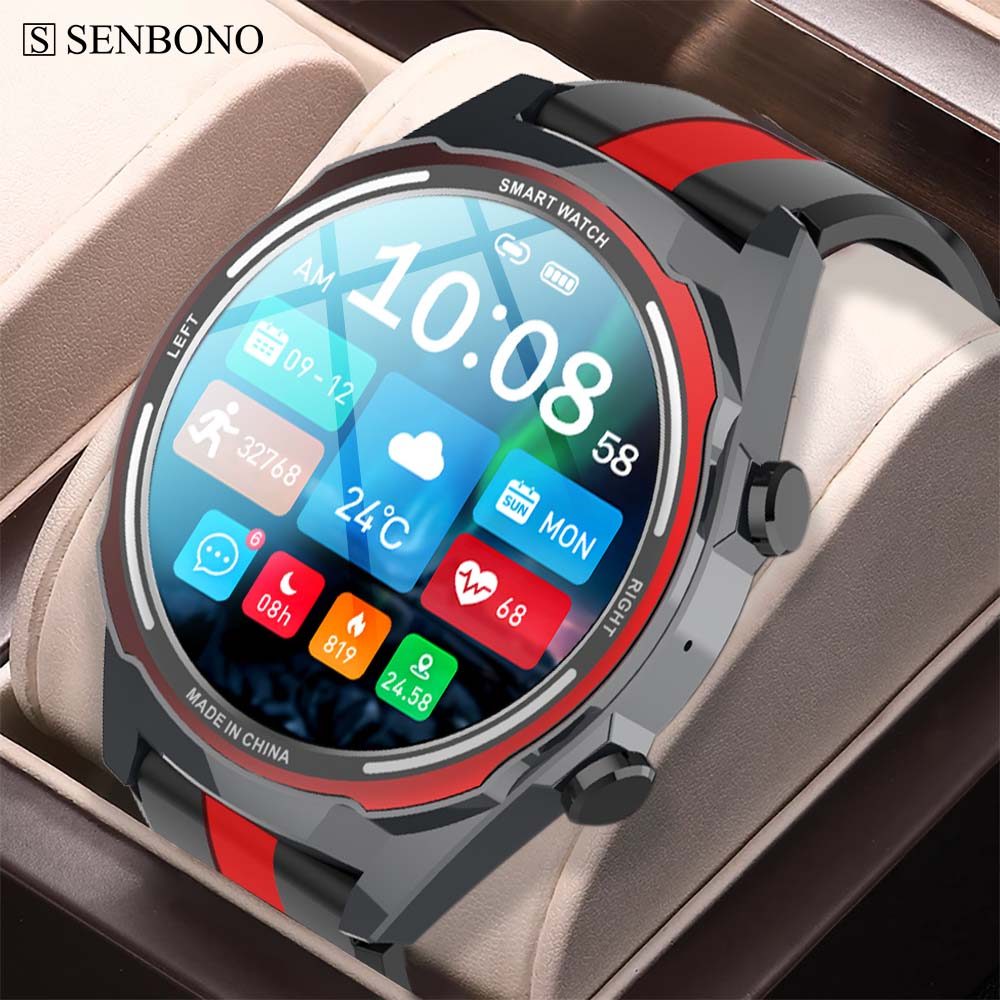 SENBONO New Men's Smart Watch MAX16 1.6 inch   Dispaly Bluetooth Dial Call Sport Watch 600 mAh Batte