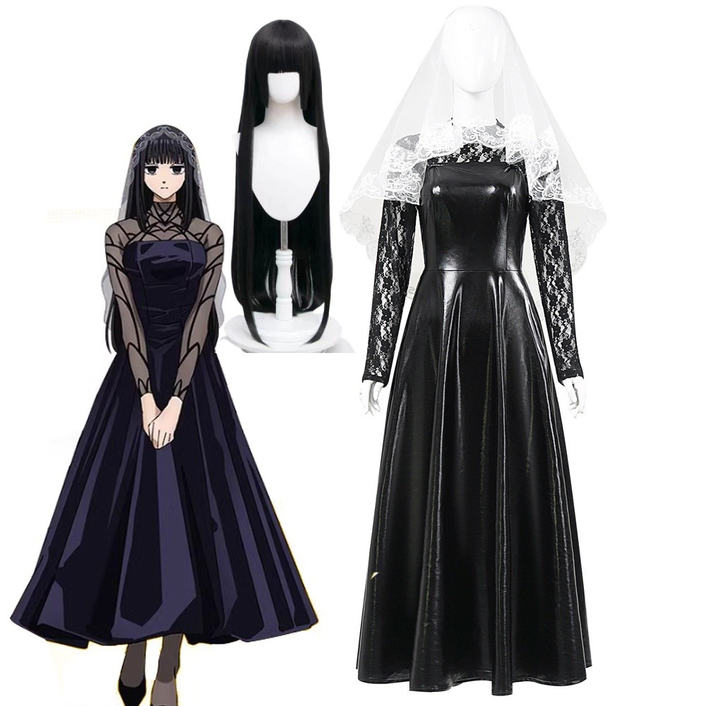 Osaragi Cosplay Anime Sakamoto Days Costume Wig Dress Veil Coat Outfit Women Assassin Shishiba