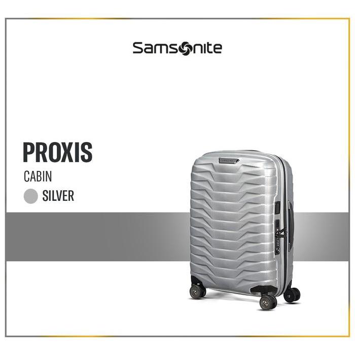 DISKON Samsonite Koper Hardcase Proxis Spinner 55/20 Expandable - Silver READY STOCK