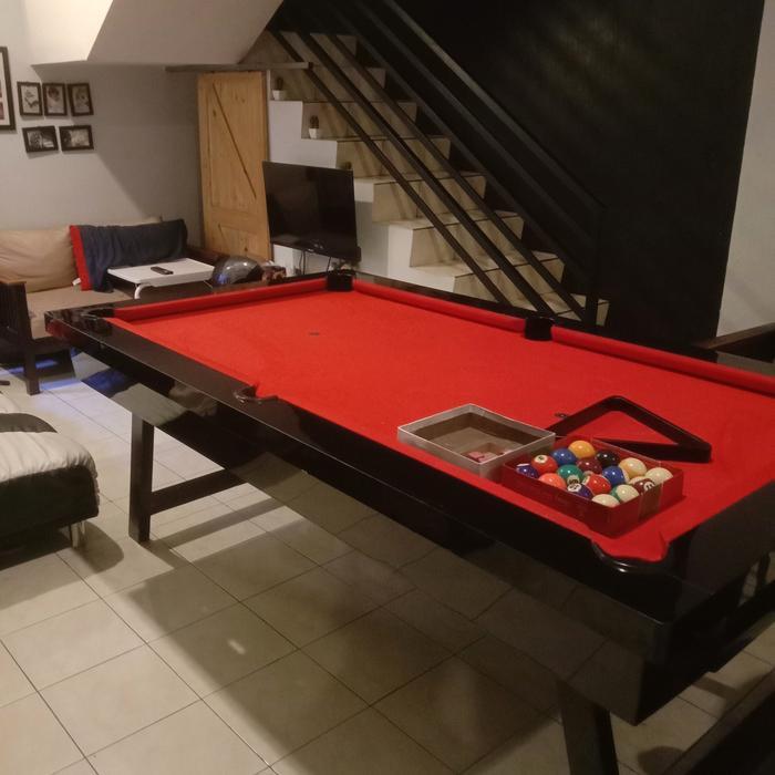 Meja billiard 7 feet kaki lipat