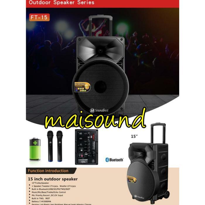 SPEAKER PORTABLE MEETING SOUNDBEST FT 15 INCH FREE MIC SOUNDBEST FT15