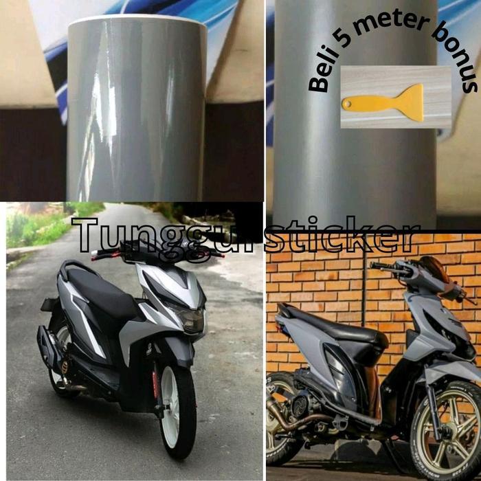 skotlet stiker warna abu abu ,skotlet motor ,mobil aquarium dan bahan halus lainya