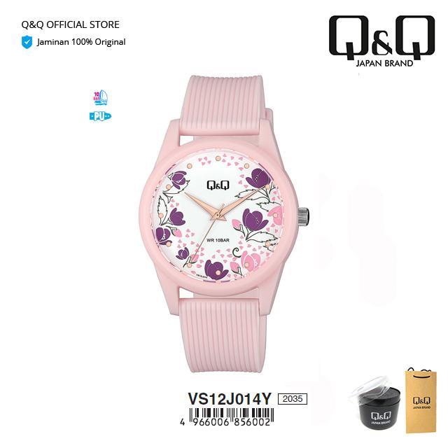 Q&Q Jam Tangan Original Arloji Wanita Fashion Analog Rubber - Vs12 Vs12J Water Resist 10 Bar