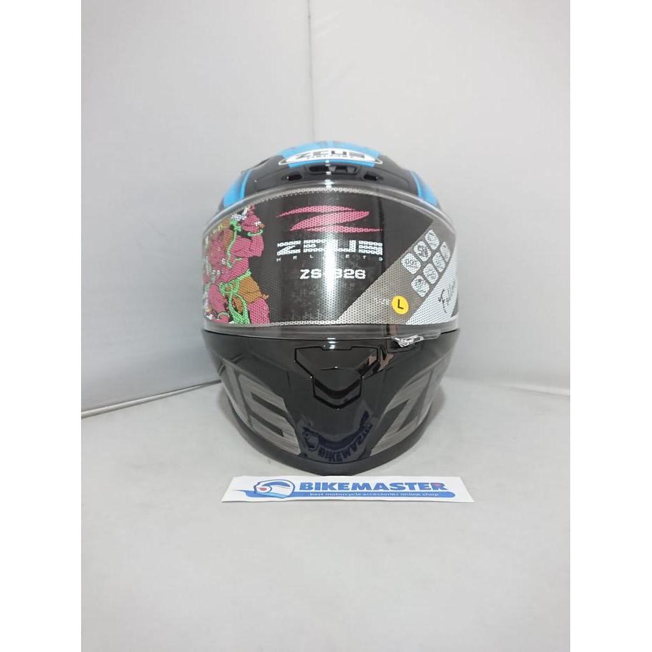 Helm Zeus ZS-826 Black BK3 Blue Fullface
