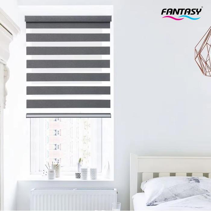 Terlaris Fantasy Roller Blind Zebra Tirai Jendela Gulung 2 in 1 Rainbow Zebra Blinds Dimout Blackout
