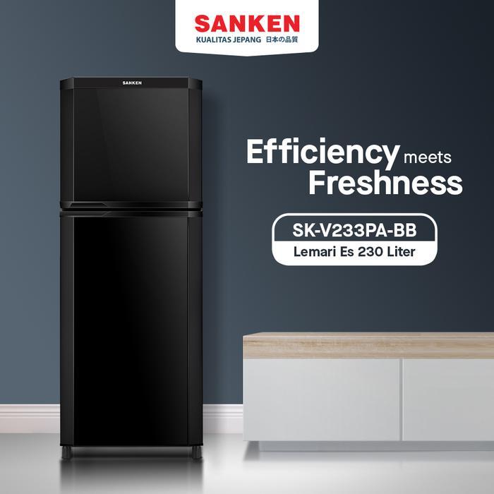 Sanken Kulkas 2 Pintu SK-V235A-BB Refrigerator 230 L