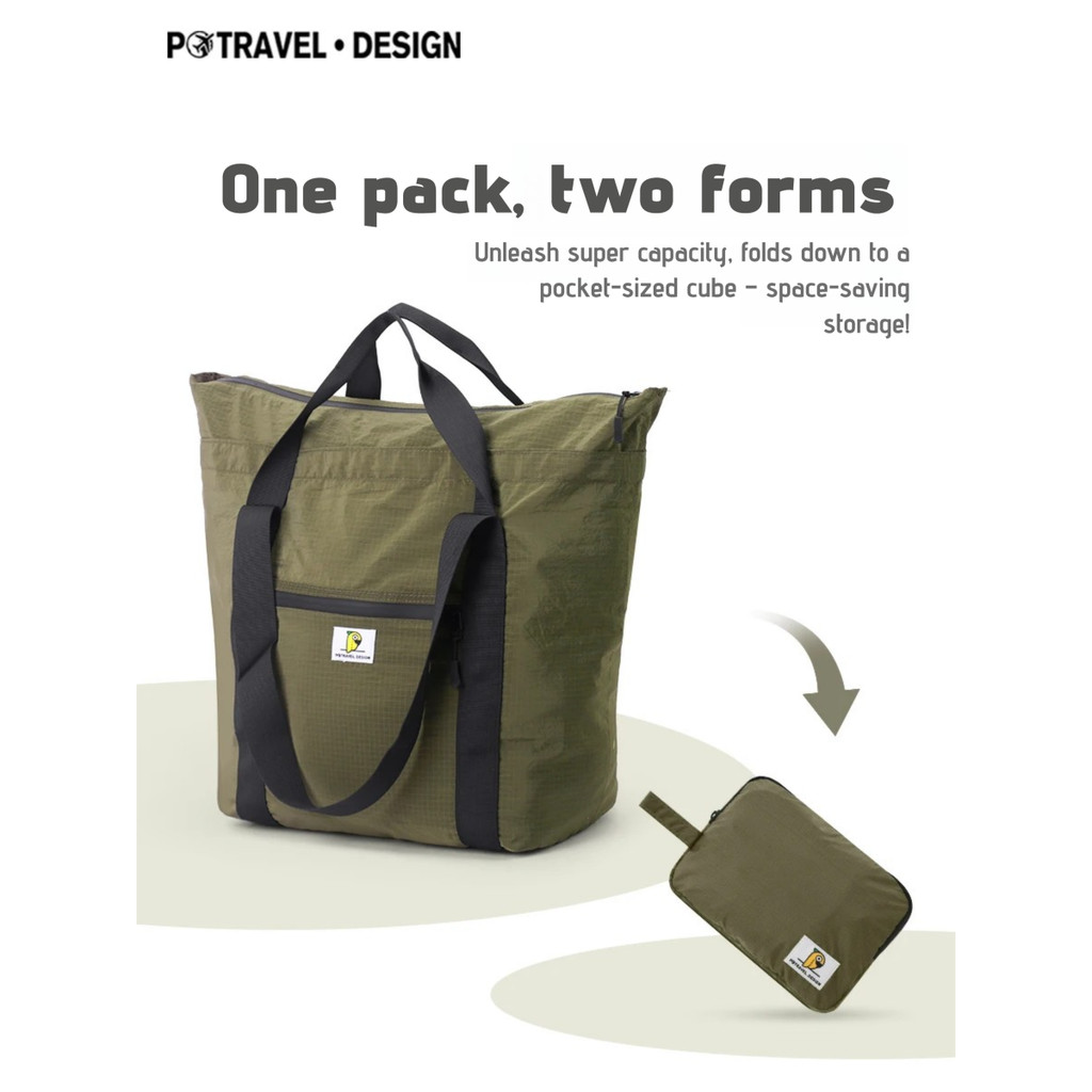 Waterproof Travel Tote Bag Foldable Nylon Shoulder Bag Large Capacity Luggage Carry Bag Lightweight