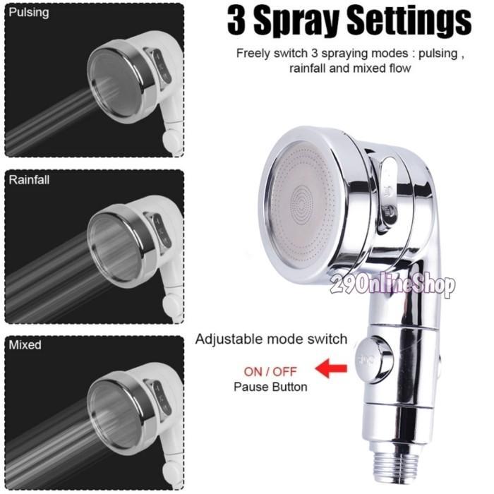 Kepala Head Shower Plastik Pancuran Air Mini Spa 3 Mode Kamar Mandi Salon Creambath Toilet