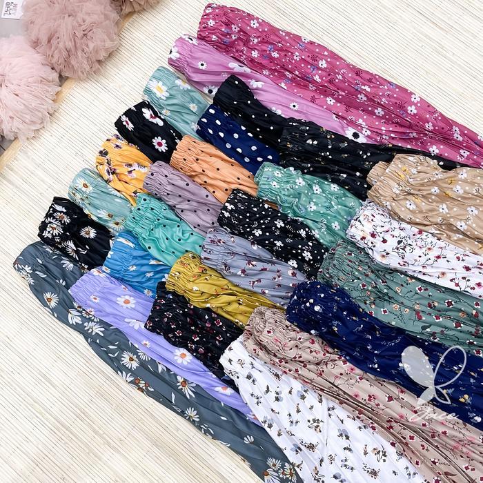 Premium Jace Rok Plisket Motif Rok Motif Rok Bunga Mayung Hyget Jumbo Bunga Setrip Polkadot Karet