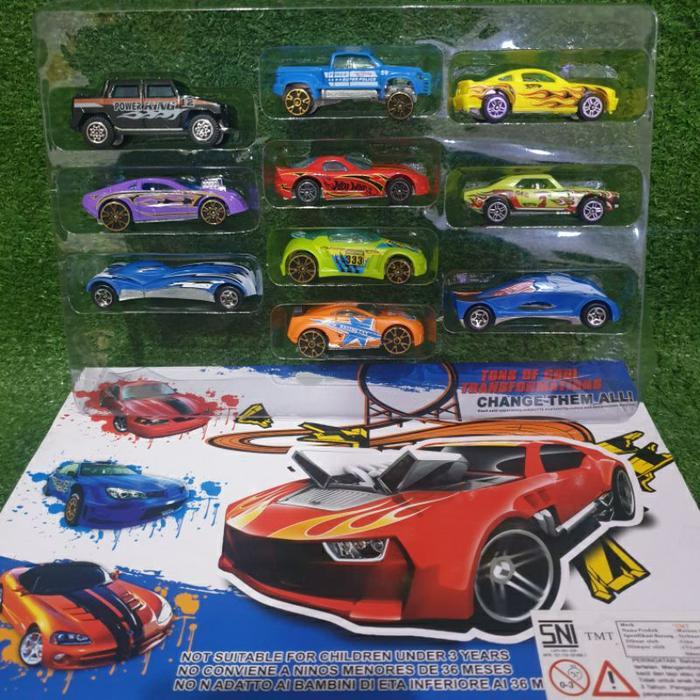 MAINAN MOBIL HOTWIL ISI 10 PCS / MOBIL BESI HOTWIL DIE CAST METAL