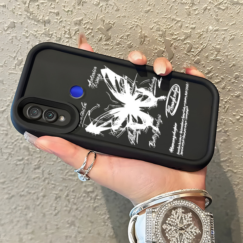 Casing Hp Xiaomi Redmi Note 7 Redmi Note 7s Redmi Note 7 Pro Case Casing Lukisan Kupu-kupu dan Salib