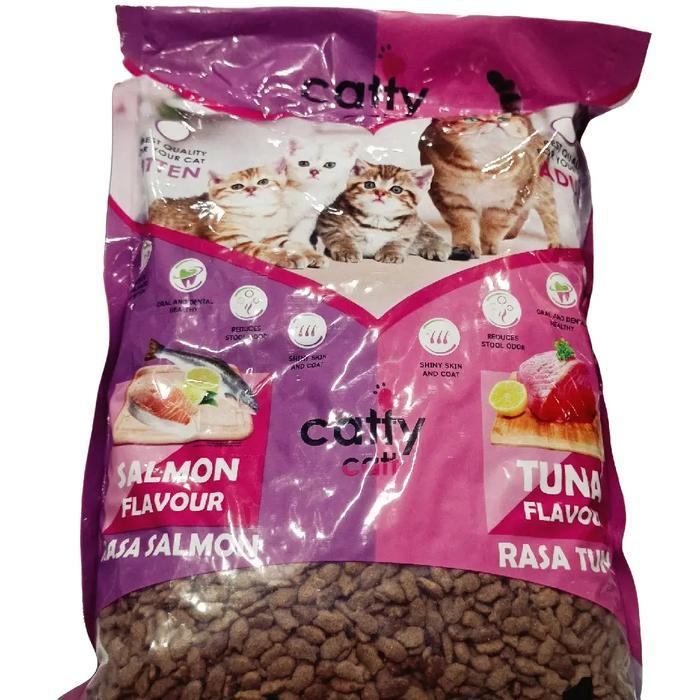 Catty Cat Makanan Kucing Ollo Cat Food Kemasan 1 kg Rasa Tuna & Salmon Untuk Kucing Dewasa dan
