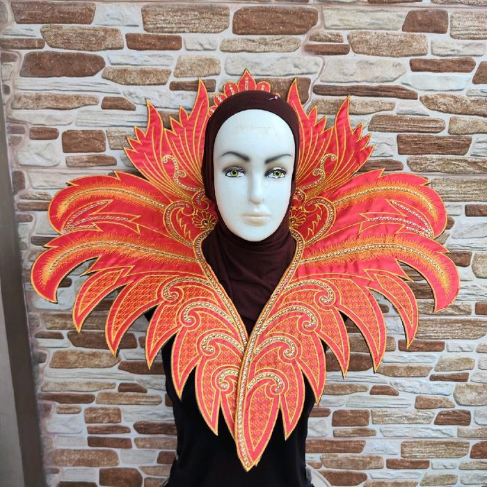 Renda Bordir Karnaval Raflesia Spon Payet dengan Kristal Swarovski dan Diamond