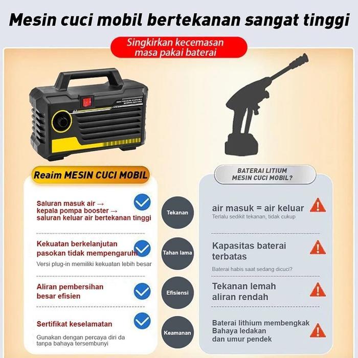Reaim mesin cuci mobil mini mesin cuci mobil tekanan tinggi Alat steam cuci motor & mobil Jet