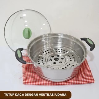 IZUMA Panci Kukus Pengukus Stainless / Panci Stainless / 20,22,24cm / Sudah Free Kukusan Steamer