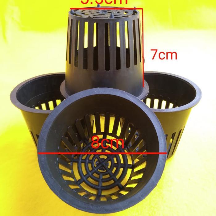 Netpot Besar Hidroponik 8cm Hitam