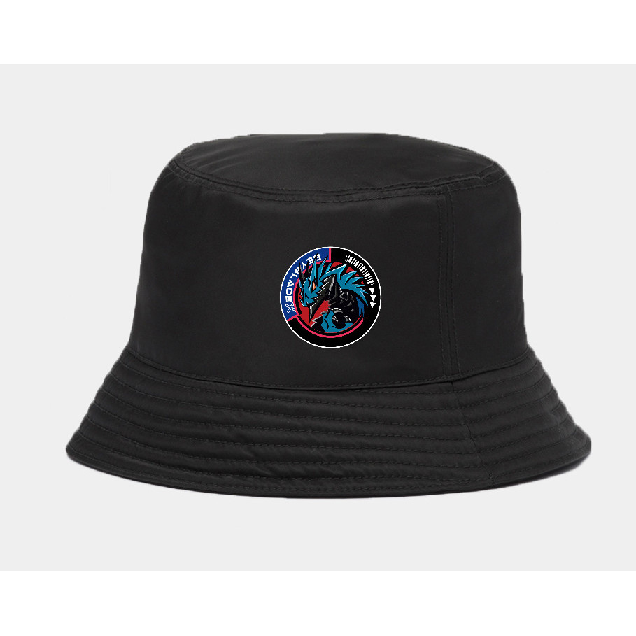Topi bucket Anime Beyblade X Gear Chip logo Cobalt drake