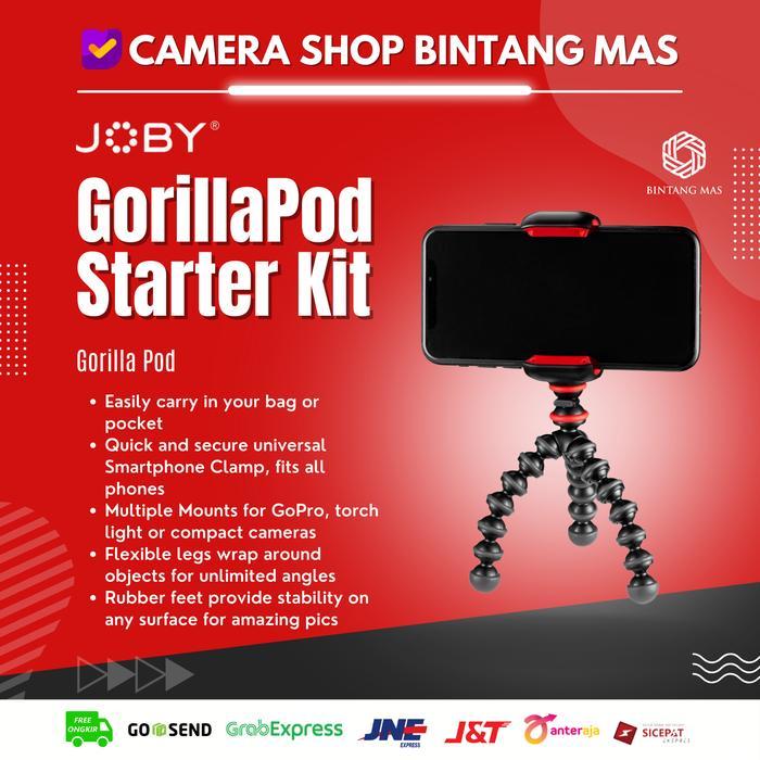 JOBY GorillaPod Starter Kit - Pocket Tripod for Smartphone, Action Cam