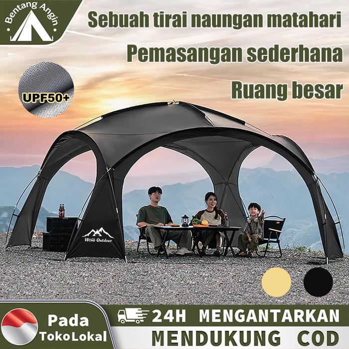 Tenda Camping Double Layer Kapasitas 4 Orang Tahan Air Ideal untuk Petualangan Luar Ruangan Tenda