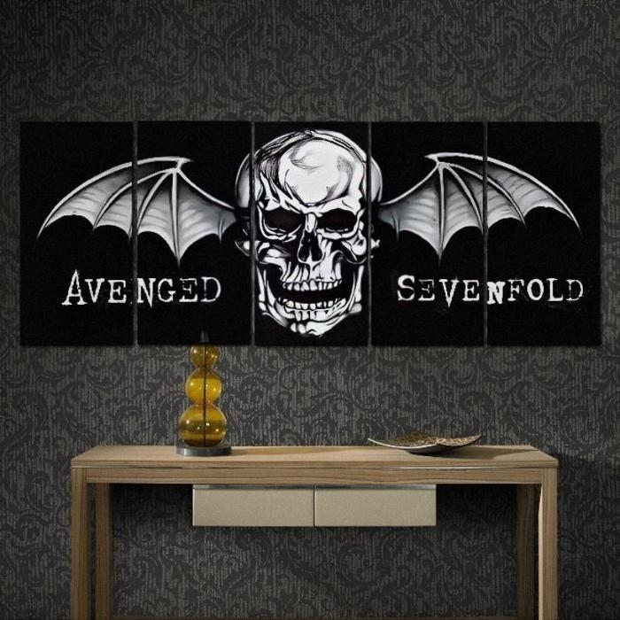 Murmer_Asix Poster Kayu 15 X 30 Cm 1 Set (5 Pcs) Band Avenged Sevenfold - Hiasan Kamar Cowok 1 Set -