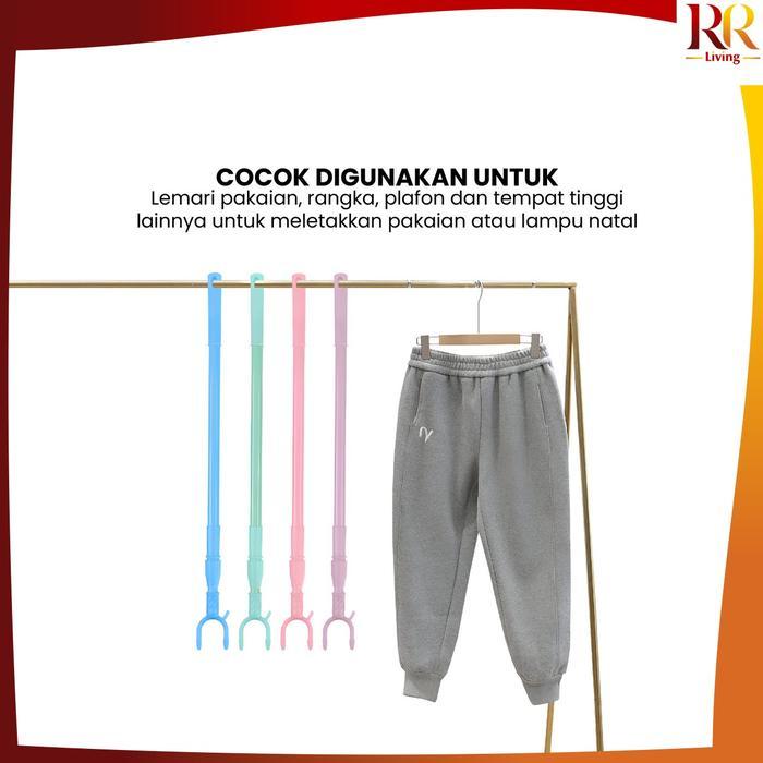 [Cod] Rr C1116 Tongkat Jemuran Pengait Pakaian Bisa Setel Panjang Pendek / Galah Hanger Gantungan