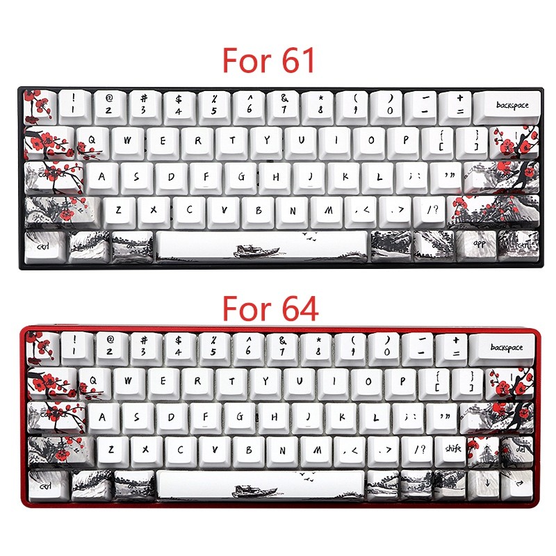 ONNL Novelty Allover Dye Subbed Plum Blossom 71 Key Profile Keycap for GH60 RK61 ALT61 Anne PRO2