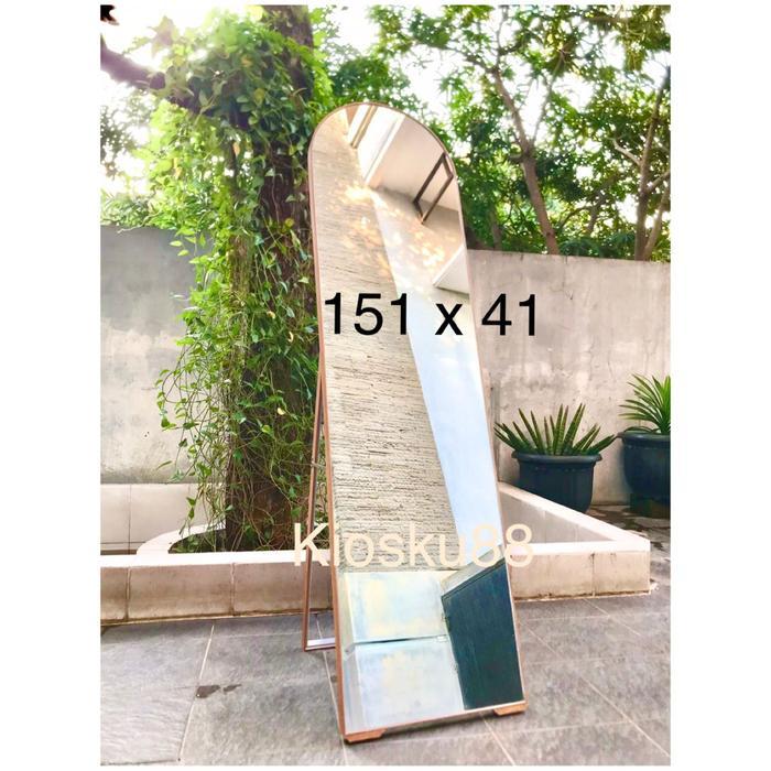 Standing Mirror Cermin Standing Cermin Full Body Oval Frameless Full Body Cermin Badan Premium