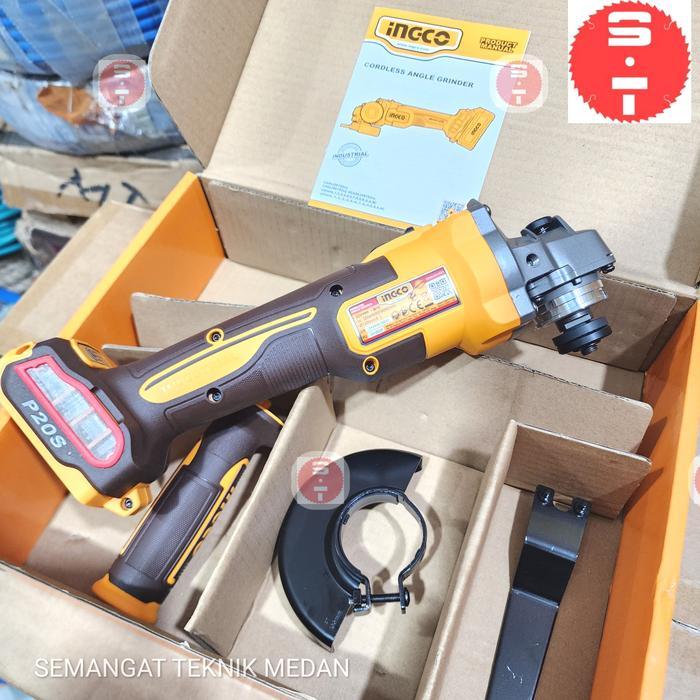 Cagli261021 Grenda Gerinda Baterai Cordless Brushless 4" Unit Ingco