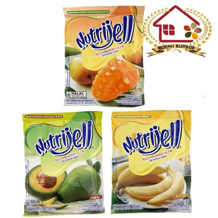 (1 sachet) NUTRIJEL BARU JUMBO Alpukat Banana Mangga Gedong Nutrijell Puding Jelly Jeli Pudding Food