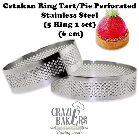 Cetakan Ring Tart/Pie Perforated Seamless (5 Ring 1 set) (6 cm)