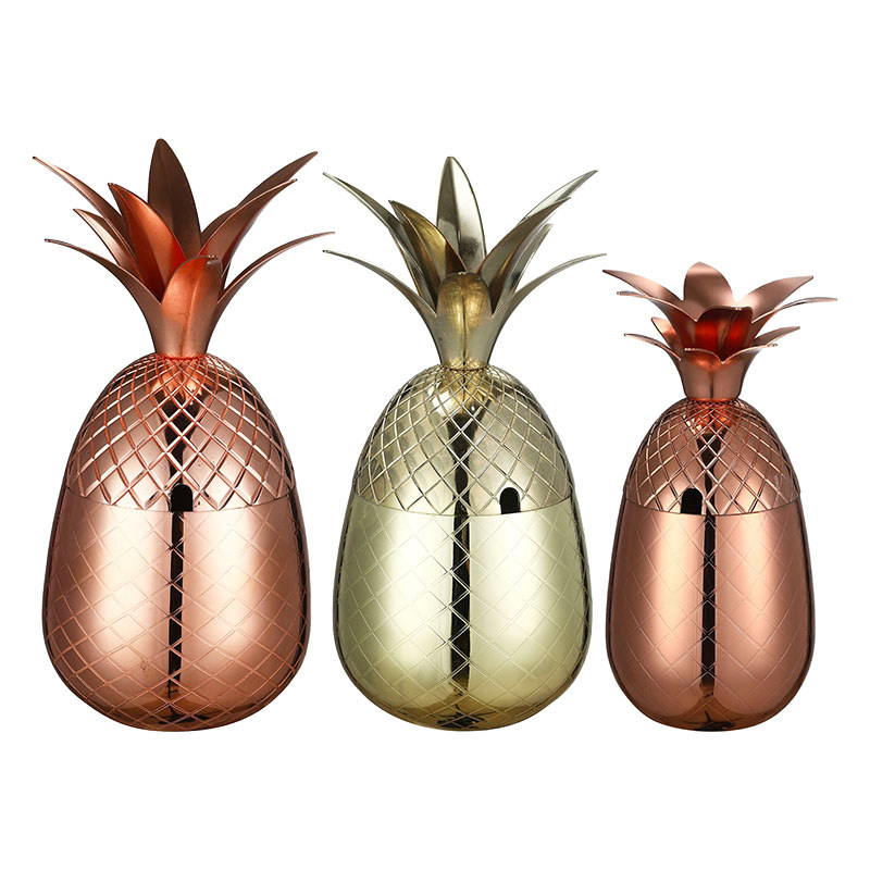 Pineapple Tumbler / Mug Available in 3 color (Silver,Copper,Gold)- Cocktail Drinking Cups Mugs Bar