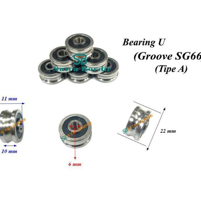 bearing groove sg66 tipe A Bearing U Groove SG66 as 6mm groove bearing sg66 tipe A diameter as 6mm