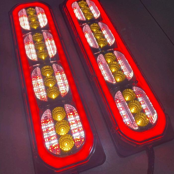 1 SET LAMPU STOPLAMP TYPE KOTAK 4 12 - 24 VOLT UK 46 X 13 CM Truk