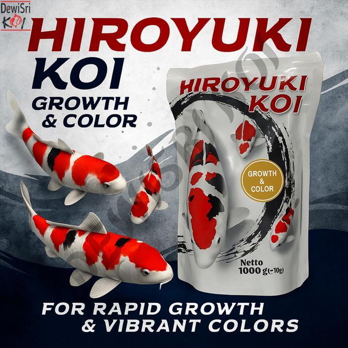 Pakan Ikan Koi Hiroyuki 1Kg Growth & Color Pellet 5mm, Cepat Besar