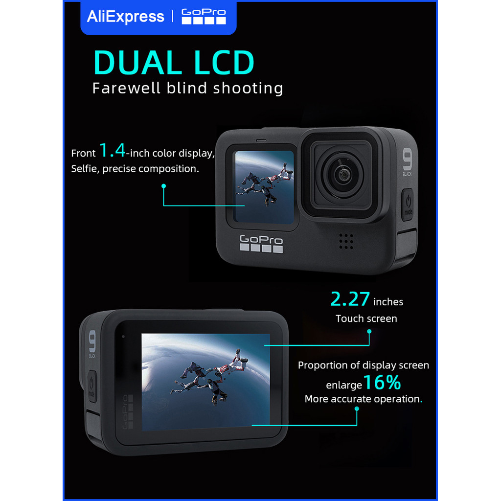 Original second-hand GoPro HERO9 Black Action Camera 5.2K video 20MP Go Pro 9 Sports camera