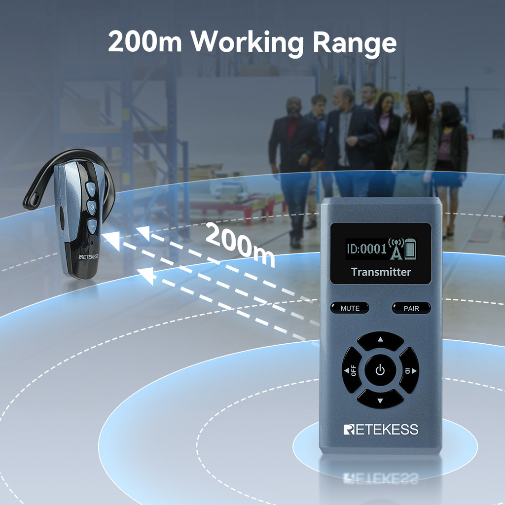 Retekess TT106S Earhook Tour Guide System,Audio-Tour Guide System For Museum,Conference,Factory