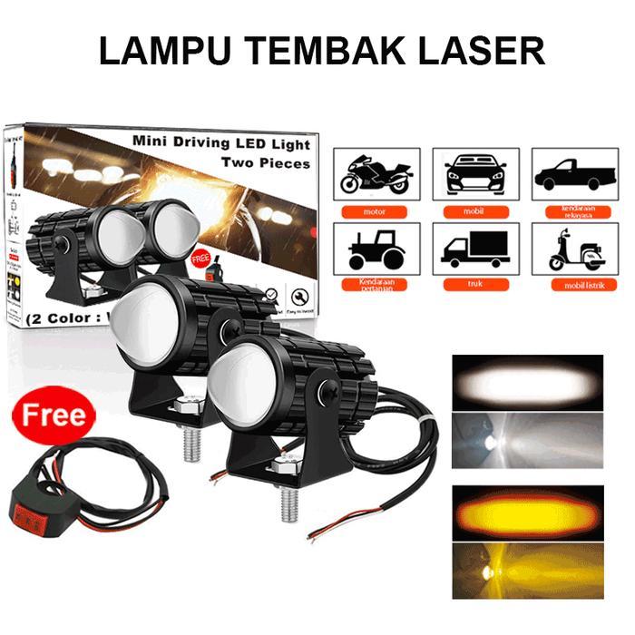 ZACRO LAMPU TEMBAK LASER 2 WARNA WATERPROOF / LAMPU LED MOTOR MOBIL