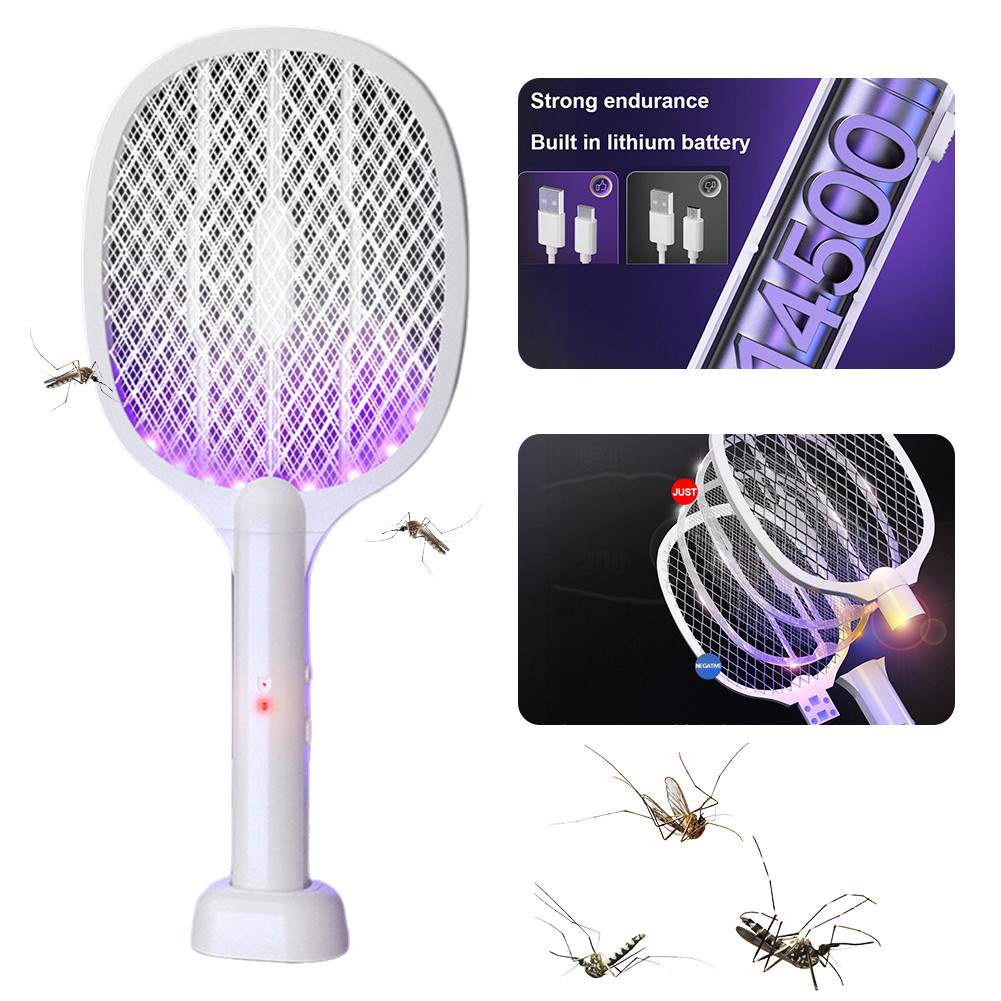Mosquito Killer Lamp USB Rechargeable Electric Foldable Mosquito Killer Racket Fly Swatter Repellent