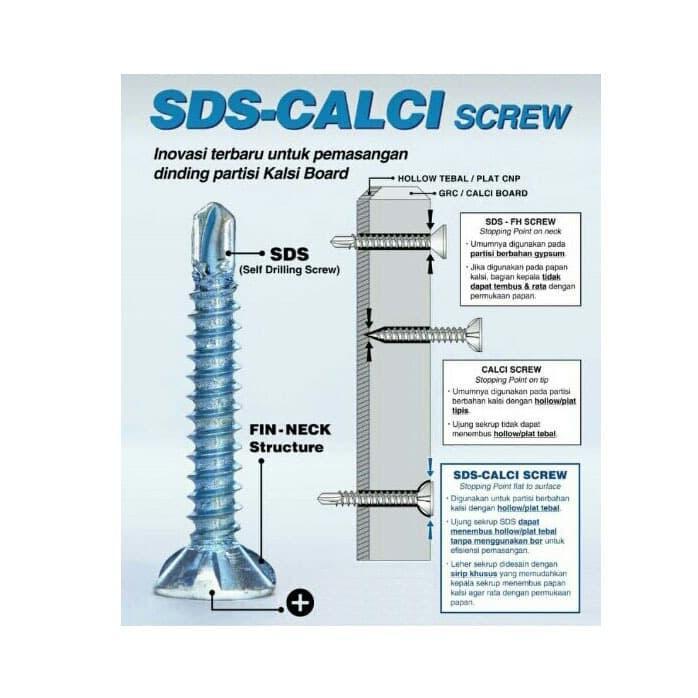 "New" #6x1,5'' Sekrup GRC SDS / kalsiboard / Calci Screw 4cm