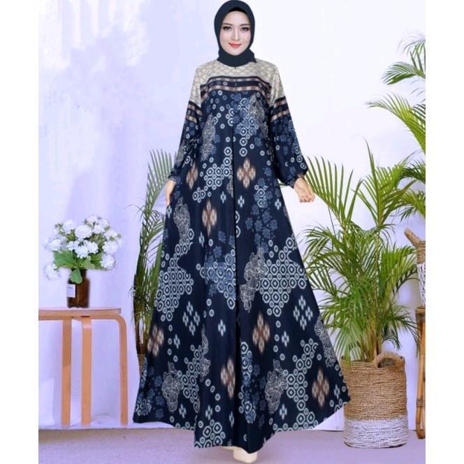 READY Gamis Mortal Silk tranding ( S-6L ) kantong motif Muslim Harian Dress Bunga Wanita Maxi