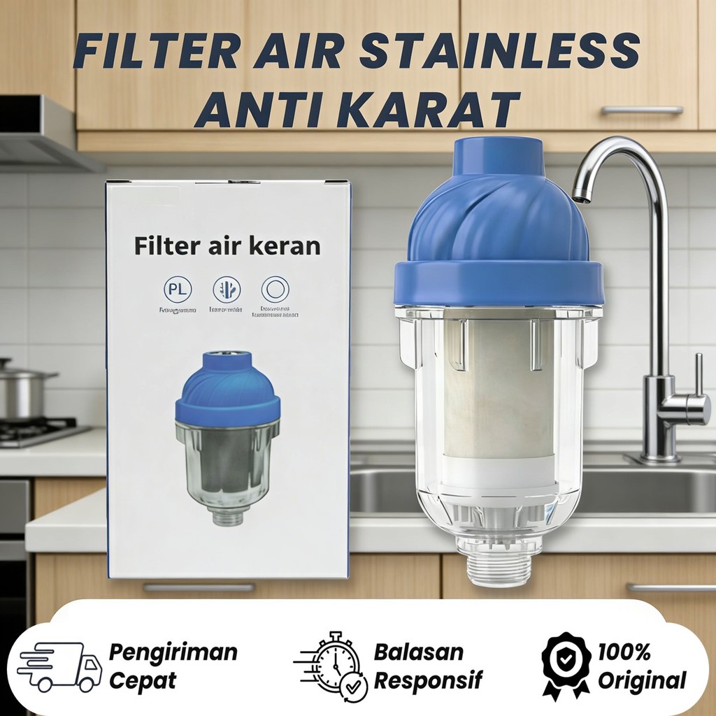 filter air Set Filter Stainless Steel filter air saringan air karbon aktif keran air